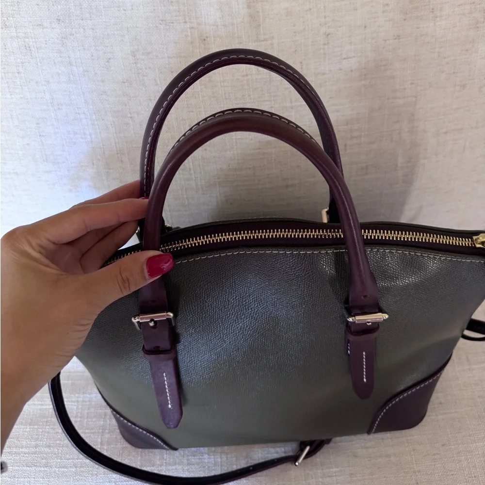 Dooney & Bourke  Olive and British Tan Large Satchel‎